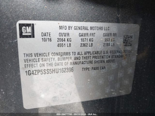 1G4ZP5SS5HU162396 Buick Lacrosse Essence