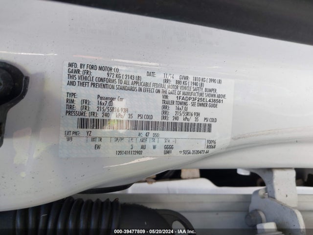 Ford FOCUS SE 2014 1FADP3F25EL438581 Image 9