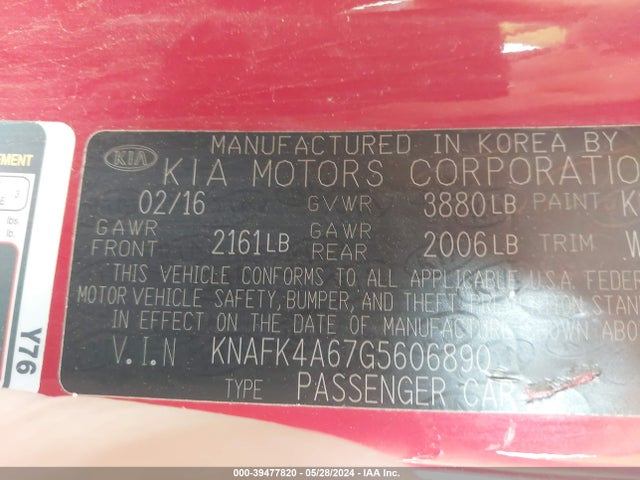 KIA FORTE LX 2016 KNAFK4A67G5606890 Image 9