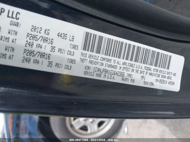 Jeep Patriot Sport 2014 1C4NJPBA1ED642356 Image 9
