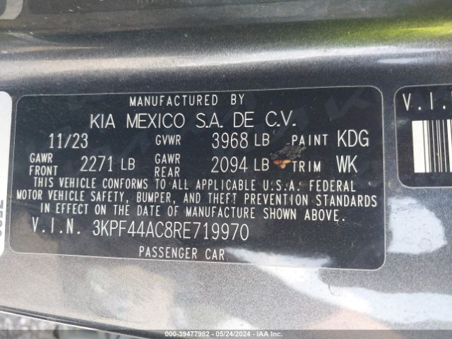 3KPF44AC8RE719970 KIA FORTE GT