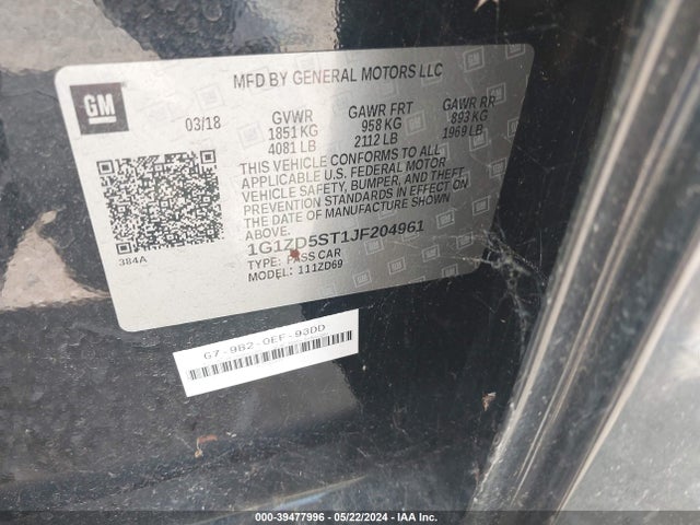 Chevrolet MALIBU LT 2018 1G1ZD5ST1JF204961 Image 9