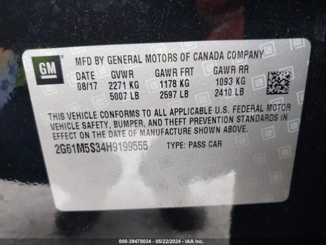 2G61M5S34H9199555 Cadillac XTS LUXURY