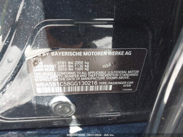 WBA5B1C58GG130216 BMW 535i
