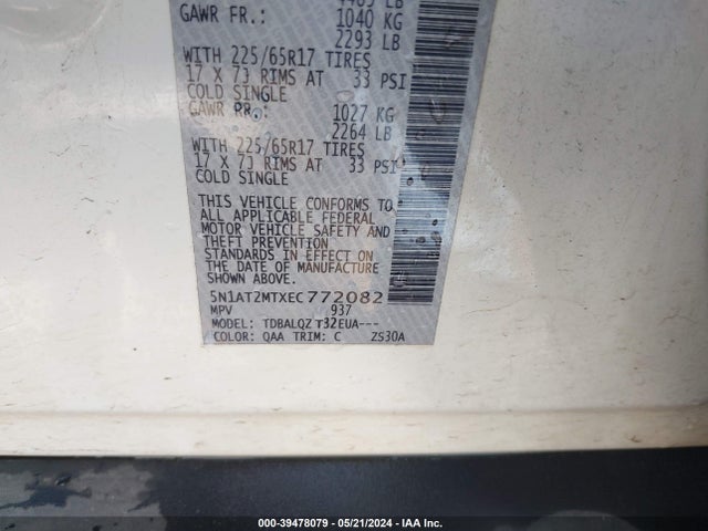 Nissan ROGUE SV 2014 5N1AT2MTXEC772082 Image 9