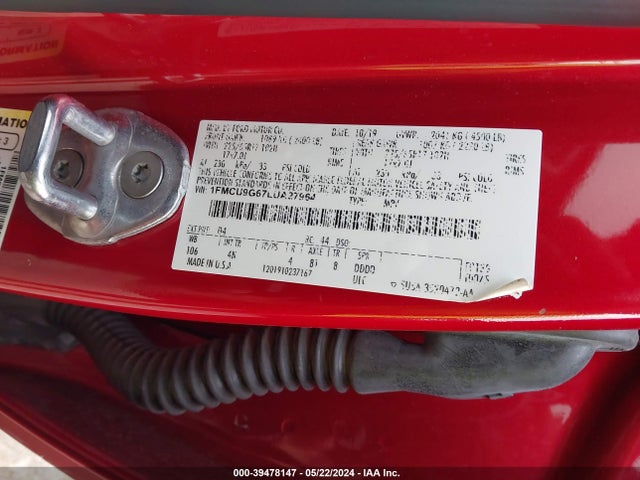 Ford ESCAPE SE 2020 1FMCU9G67LUA27964 Image 9