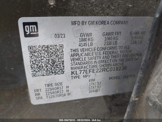 Chevrolet Trax Fwd Sp 2024 KL77LFE22RC018236 Image 9