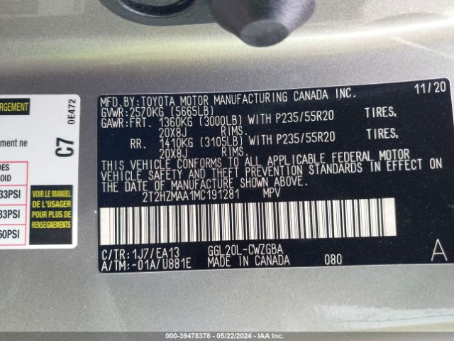2T2HZMAA1MC191281 Lexus RX 350
