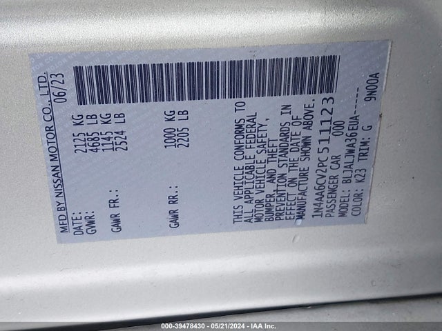 Nissan Maxima Sv Xtronic Cvt 2023 1N4AA6CV2PC511123 Image 9