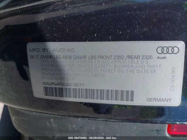 WAUPNAF50JA018077 Audi A5 2.0t Premium
