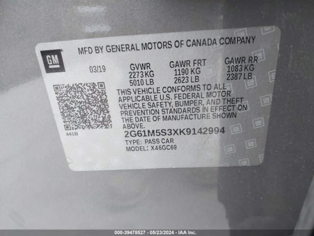 2G61M5S3XK9142994 Cadillac XTS LUXURY