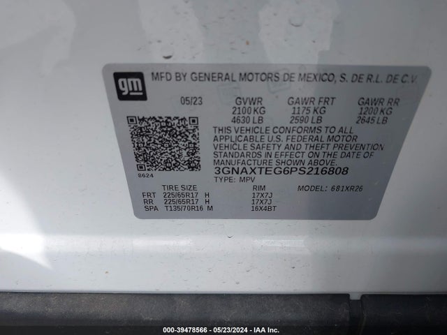 Chevrolet Equinox Awd 2fl 2023 3GNAXTEG6PS216808 Image 9
