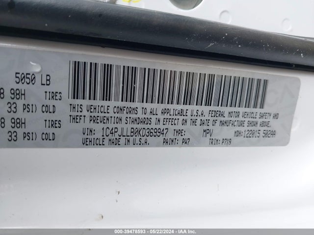 Jeep Cherokee Altitude Fwd 2019 1C4PJLLB0KD369947 Image 9