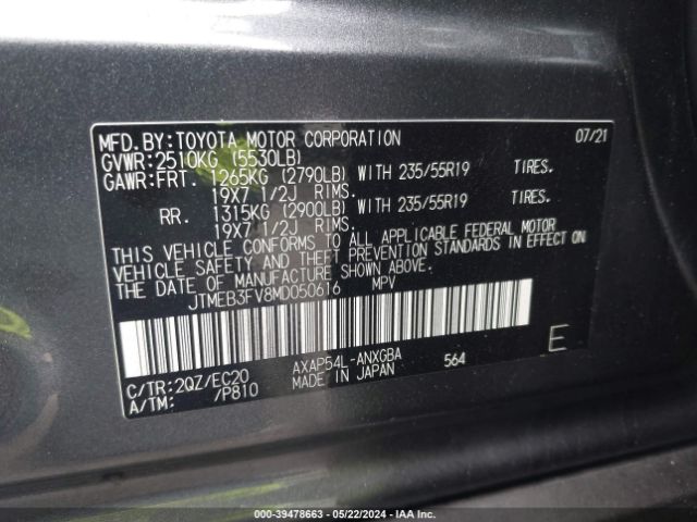 JTMEB3FV8MD050616 Toyota Rav4 Prime Xse