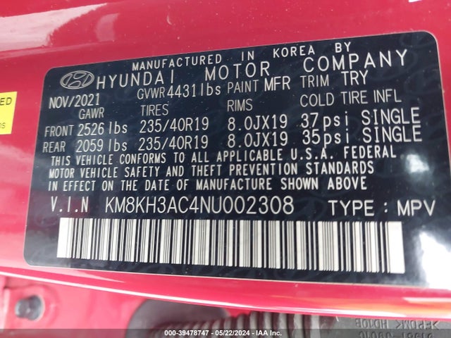 Hyundai KONA N 2022 KM8KH3AC4NU002308 Image 9