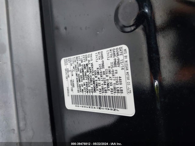 Nissan ROGUE S 2017 JN8AT2MT4HW389198 Image 9
