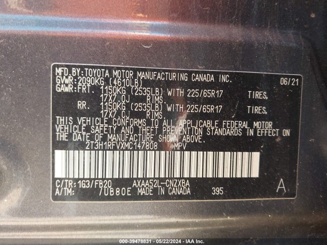 Toyota RAV4 LE 2021 2T3H1RFVXMC147808 Image 9