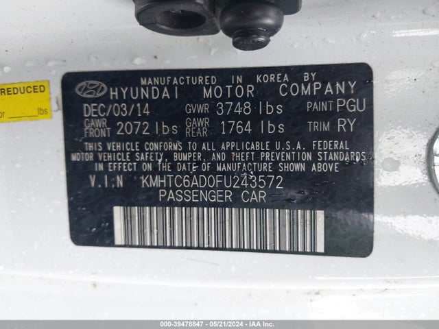 Hyundai Veloster 2015 KMHTC6AD0FU243572 Image 9
