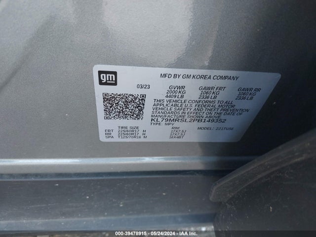 Chevrolet Trailblazer Awd Lt 2023 KL79MRSL2PB149352 Image 9