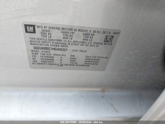Chevrolet Silverado 1500 2lt 2017 3GCUKREC7HG406027 Image 9