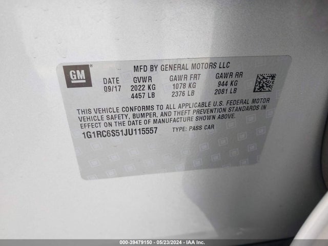 Chevrolet VOLT LT 2018 1G1RC6S51JU115557 Image 9