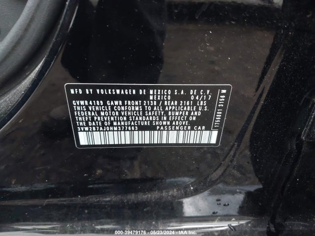 Volkswagen Jetta 1.4t S 2017 3VW2B7AJ0HM377663 Image 9