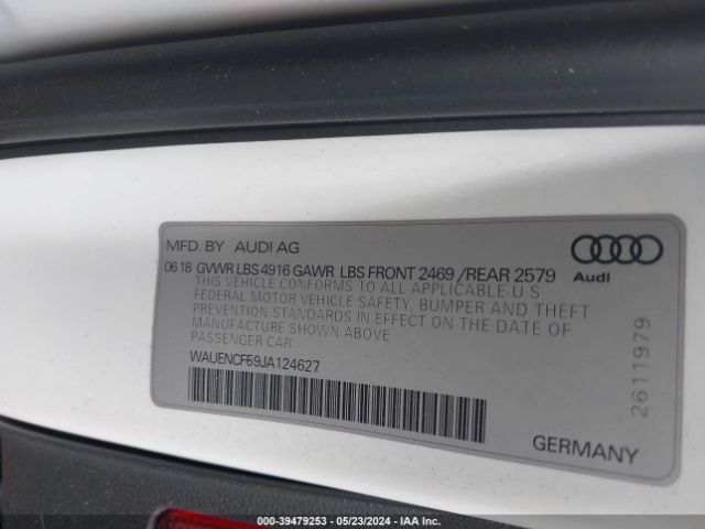 WAUENCF59JA124627 Audi A5 2.0t Premium