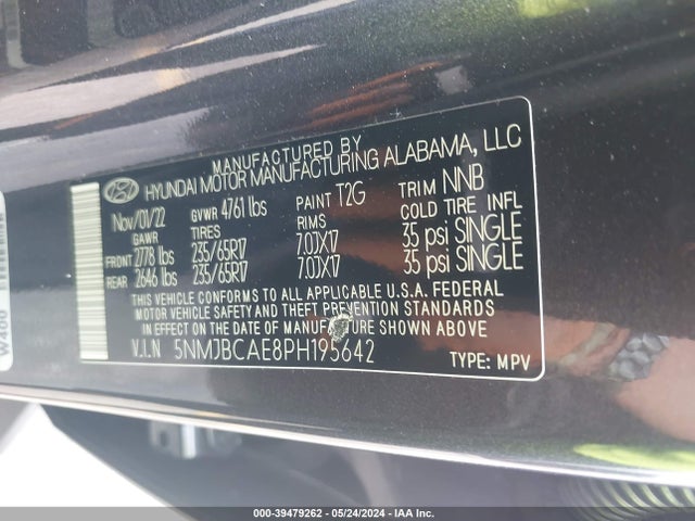Hyundai TUCSON SEL 2023 5NMJBCAE8PH195642 Image 9