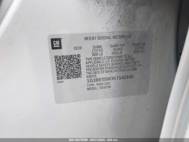 1G1BE5SM3K7142949 Chevrolet CRUZE LT