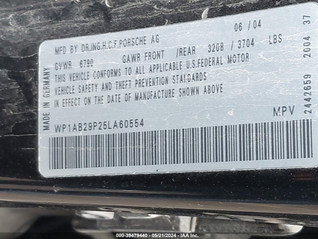 2005 PORSCHE CAYENNE WP1AB29P25LA60554 Photo 8