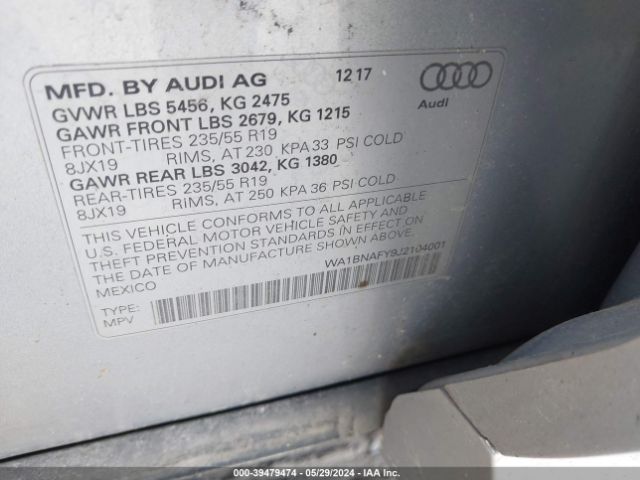 WA1BNAFY9J2104001 Audi Q5