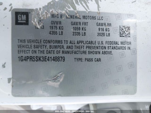 1G4PR5SK3E4148879 Buick Verano Convenience Group