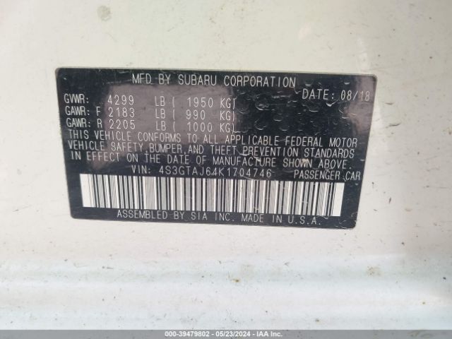 4S3GTAJ64K1704746 Subaru Impreza 2.0i Sport