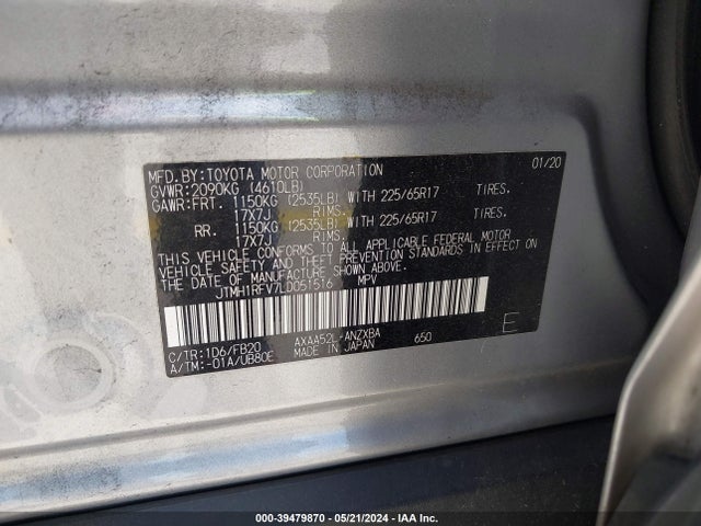 Toyota RAV4 LE 2020 JTMH1RFV7LD051516 Image 9