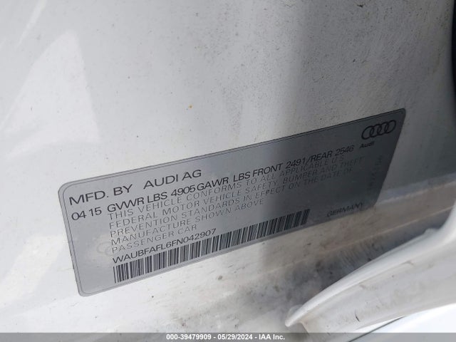 Audi A4 2.0t Premium 2015 WAUBFAFL6FN042907 Image 9