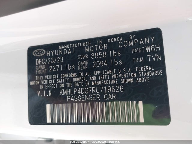 Hyundai Elantra Limited 2024 KMHLP4DG7RU719626 Image 9