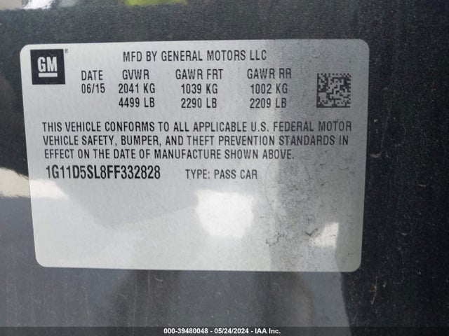 Chevrolet MALIBU 2LT 2015 1G11D5SL8FF332828 Image 9