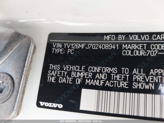 Volvo S60 T5 Drive-e 2016 YV126MFJ7G2408941 Image 9