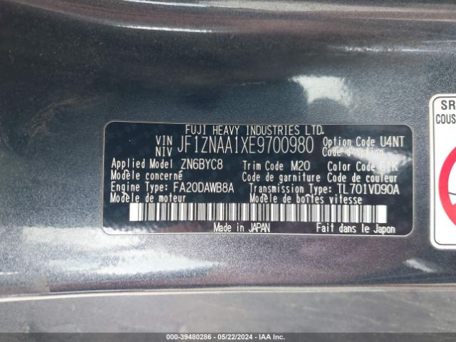 JF1ZNAA1XE9700980 Scion FR-S