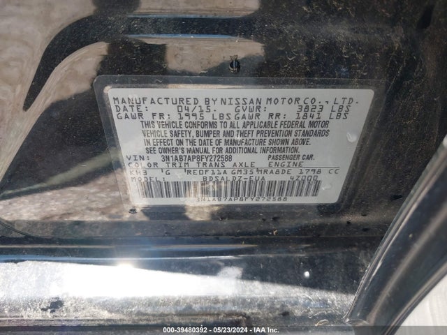 Nissan SENTRA SV 2015 3N1AB7AP8FY272588 Image 9