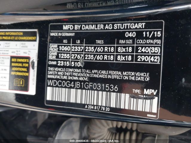 WDC0G4JB1GF031536 Mercedes-Benz GLC 300