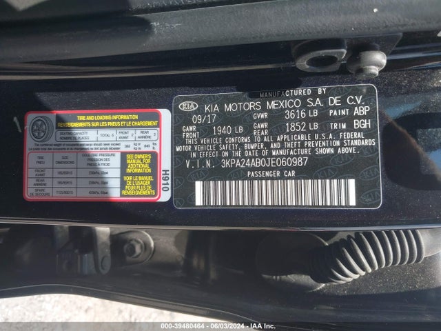 KIA RIO LX 2018 3KPA24AB0JE060987 Image 9