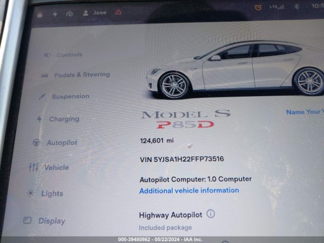5YJSA1H22FFP73516 Tesla Model S 70d/85d/p85d