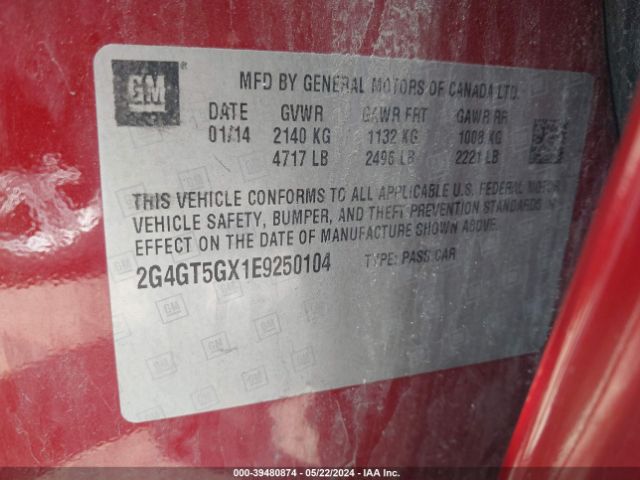 2G4GT5GX1E9250104 Buick REGAL GS