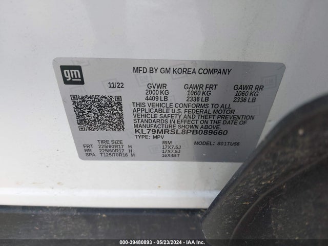 Chevrolet Trailblazer Awd Lt 2023 KL79MRSL8PB089660 Image 9