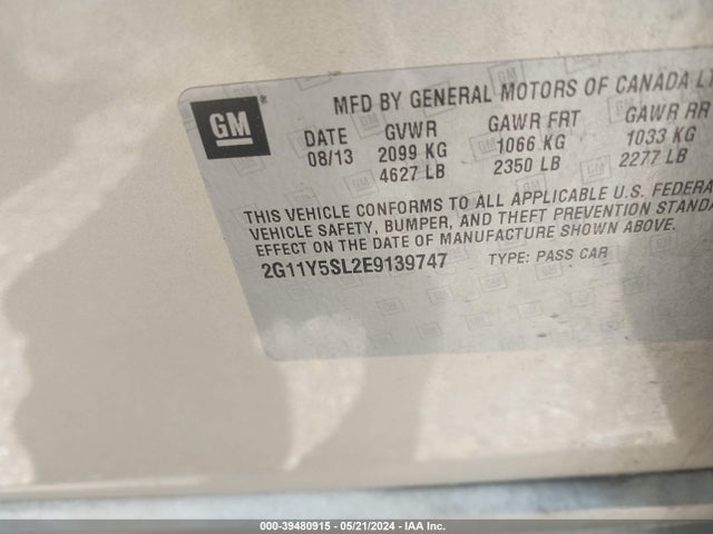 Chevrolet Impala 1ls 2014 2G11Y5SL2E9139747 Image 9