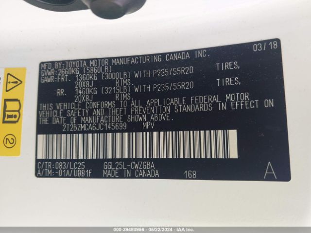 2T2BZMCA6JC145699 Lexus Rx 350 F Sport