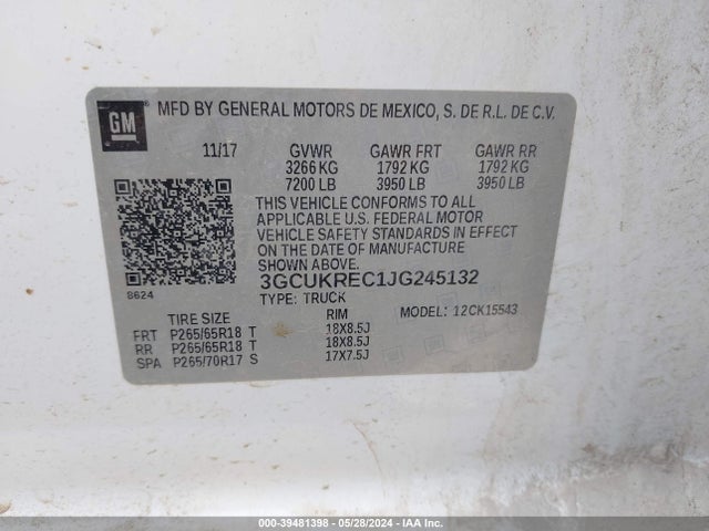 Chevrolet Silverado 1500 2lt 2018 3GCUKREC1JG245132 Image 9