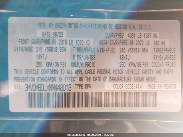 Mazda Cx-30 Premium 2022 3MVDMBDLXNM448013 Image 9
