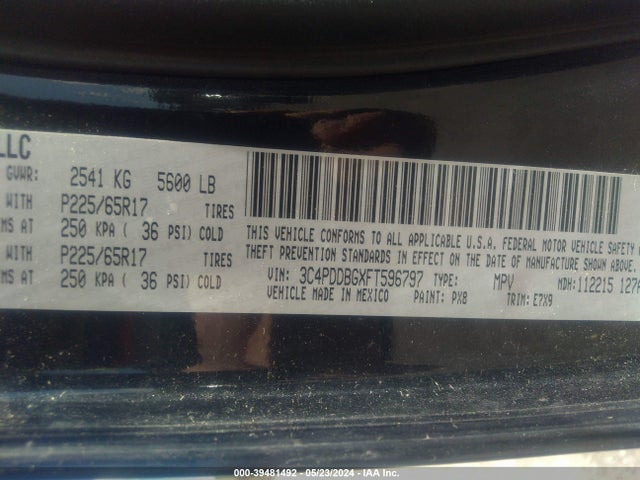 Dodge Journey Sxt 2015 3C4PDDBGXFT596797 Image 9